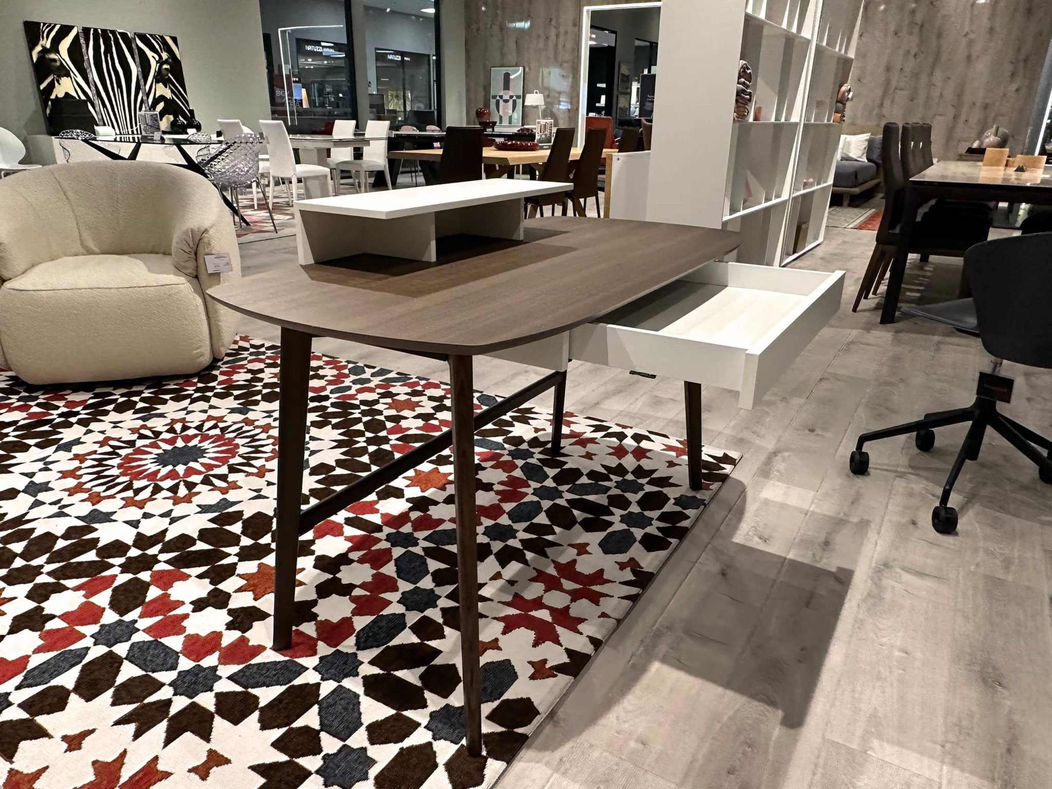 Calligaris Match Desk Smoke Wood Furnitalia Contemporary Italian