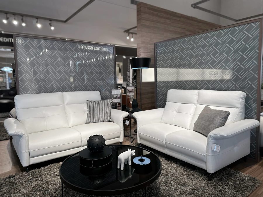 Estro Milano Diva Power Sofa and Loveseat White