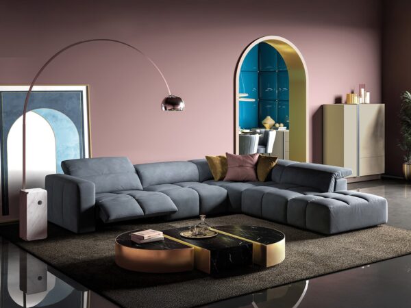 Estro Milano Madison 5pc Sectional Blue Pacific