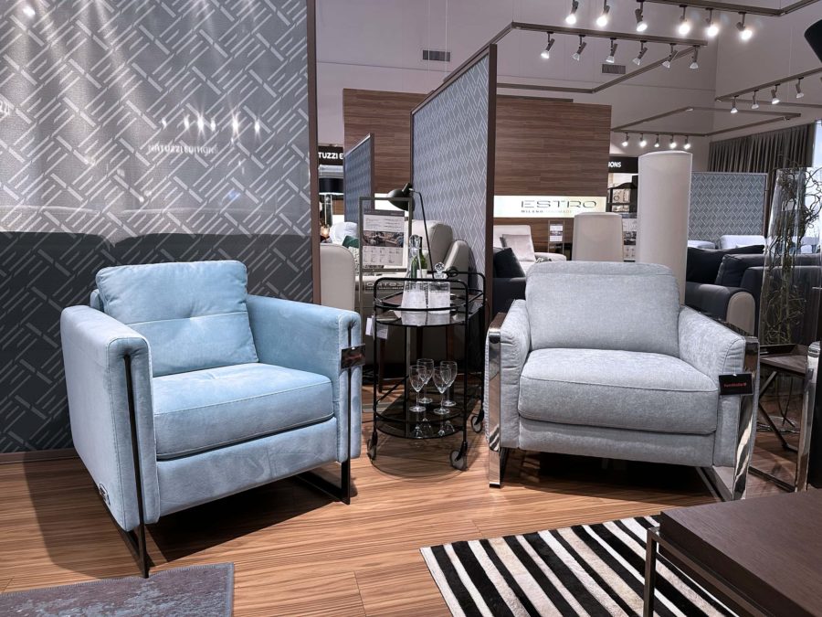 Estro Milano Melissa Armchair and Montecarlo amrchair light blue