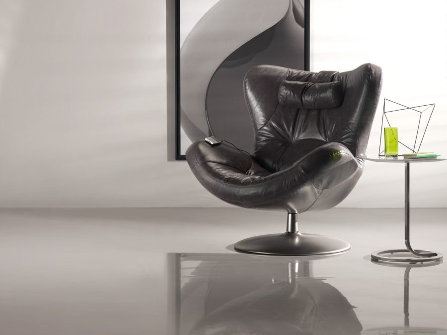 Natuzzi Italia Sound Swivel Armchair Warm Taupe Furnitalia