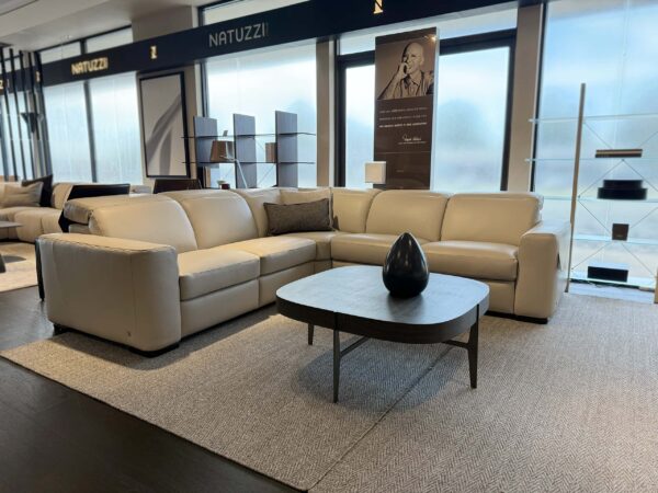 Natuzzi Italia Diesis 5pc Power Sectional Light Grey