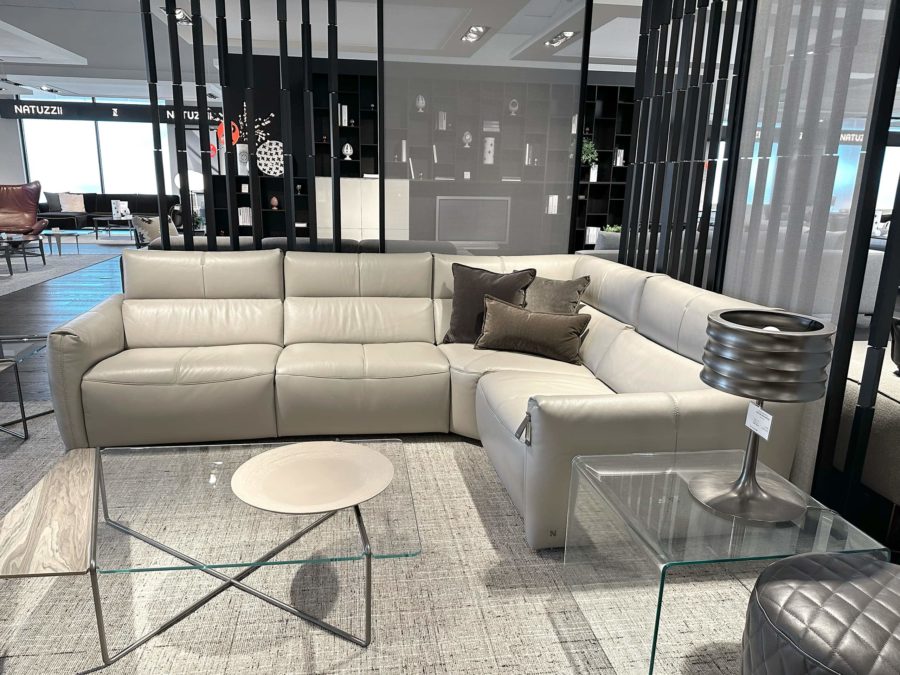 Natuzzi Italia Galaxy 4pc Sectional light grey 2