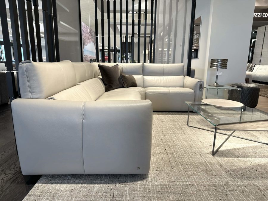 Natuzzi Italia Galaxy 4pc Sectional light grey 3