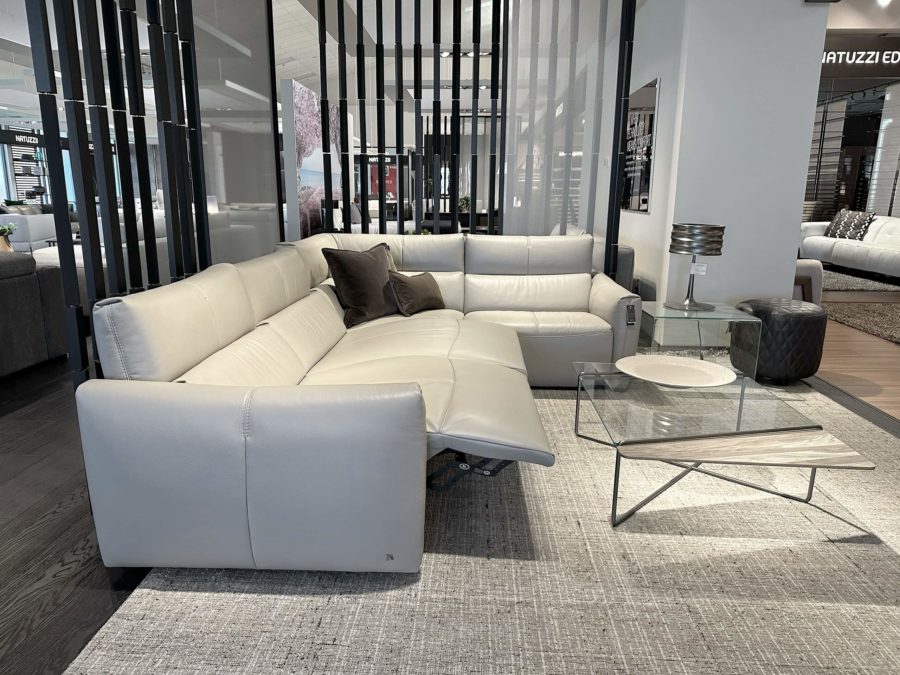 Natuzzi Italia Galaxy 4pc Sectional light grey 6