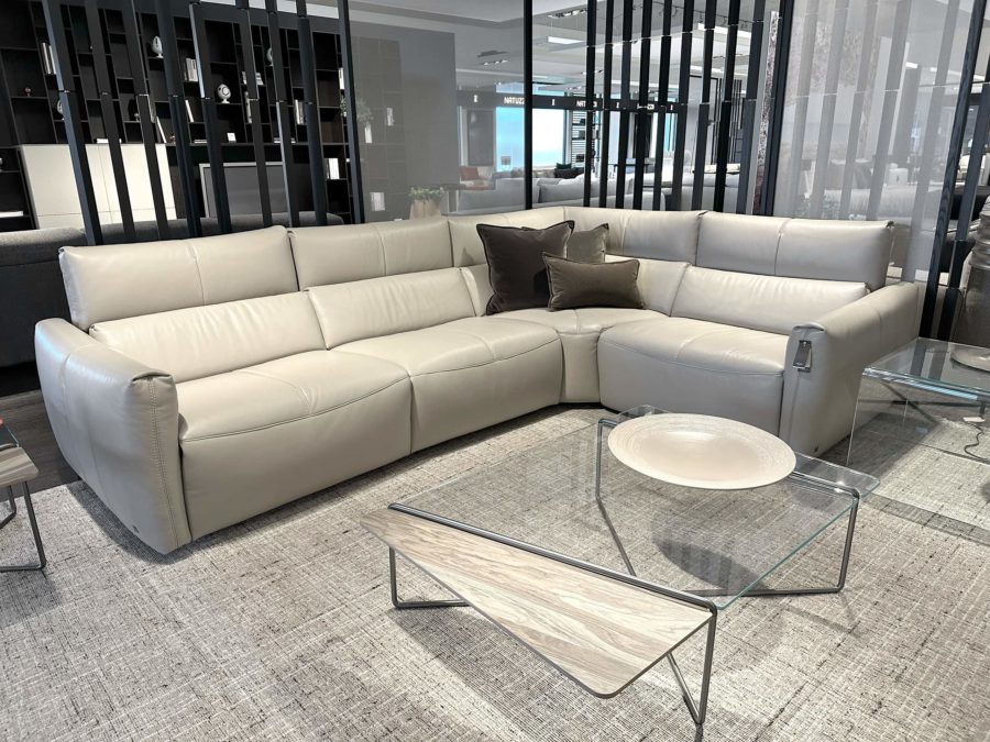 Natuzzi Italia Galaxy 4pc Sectional light grey