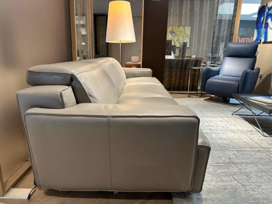 Natuzzi Italia Iago 3pc Power Sofa Grey 3