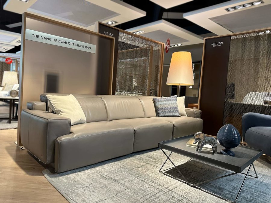 Natuzzi Italia Iago 3pc Power Sofa Grey