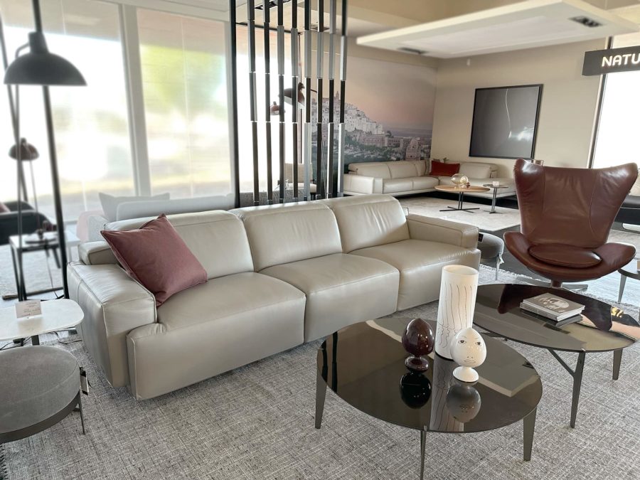 Natuzzi Italia Iago 3pc Power Sofa Light Grey 6