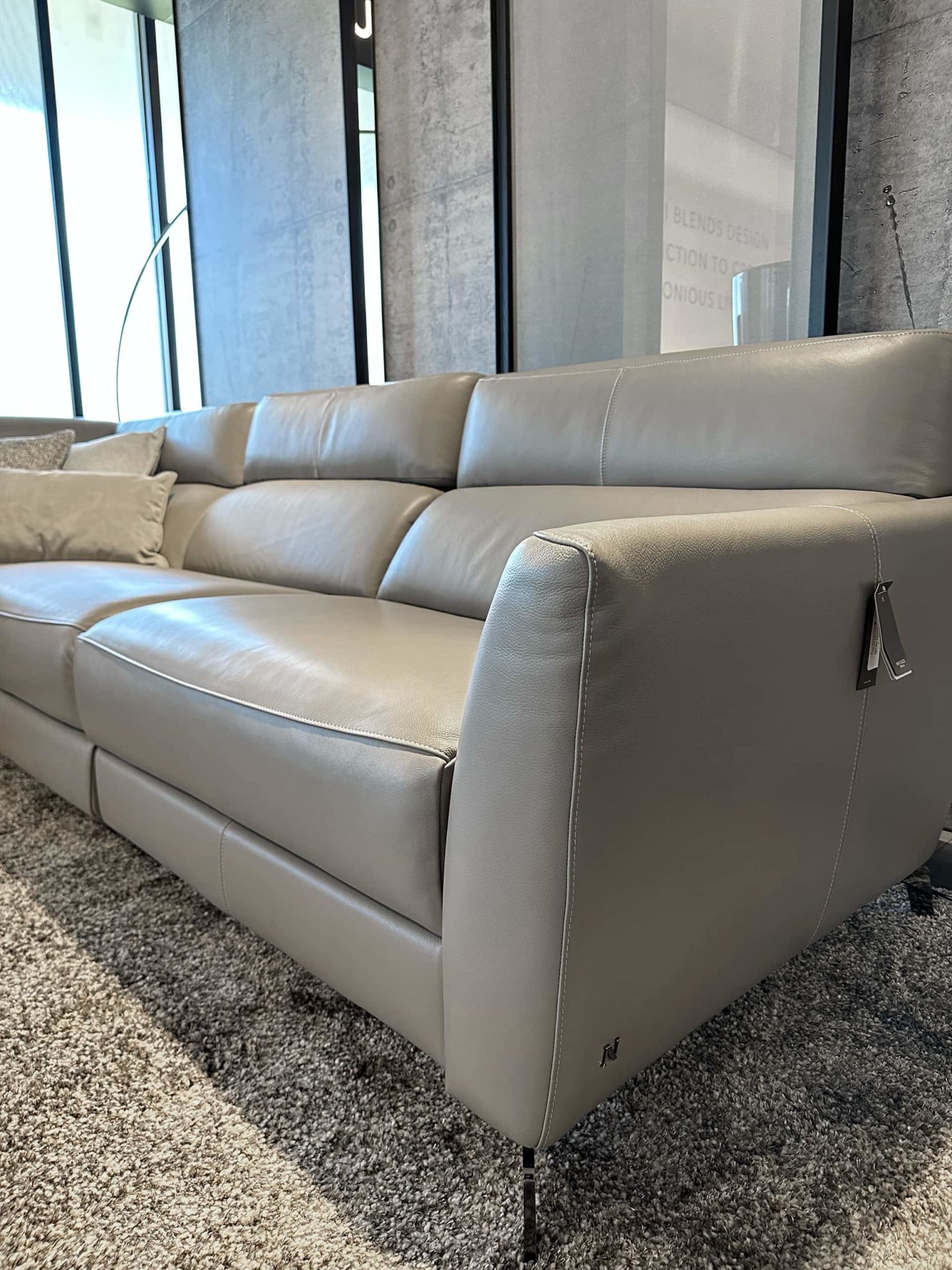 Natuzzi Italia Stan 5pc Sectional Grey Furnitalia Contemporary