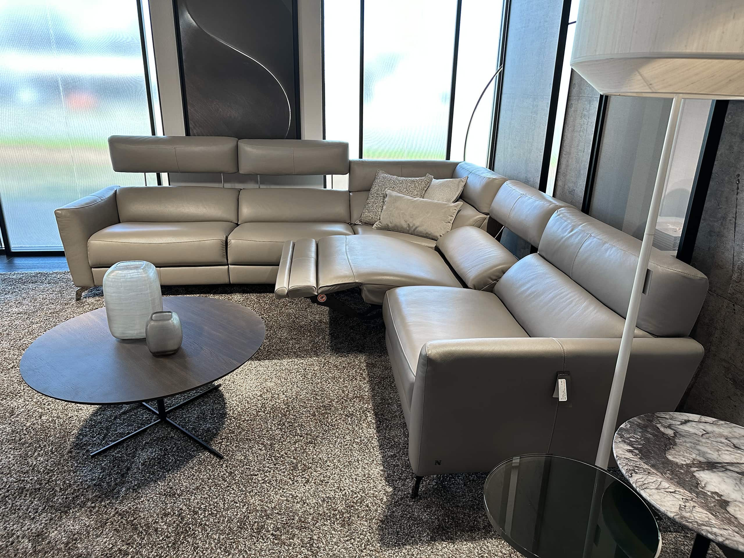 Natuzzi Italia Stan 5pc Sectional Grey Furnitalia Contemporary