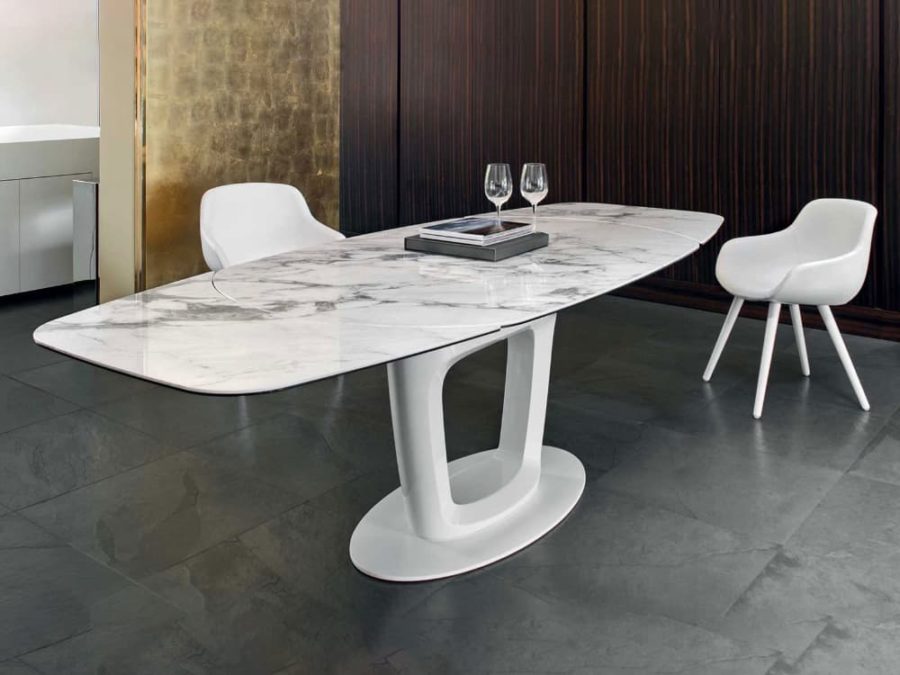 Calligaris Orbital table CS4064 white marble