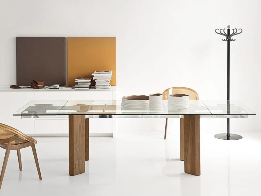 Calligaris Tower CS4057 Extendable Table Glass Top