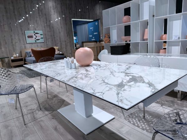 calligaris echo ext table white marble