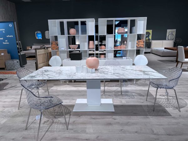 calligaris echo ext table white marble