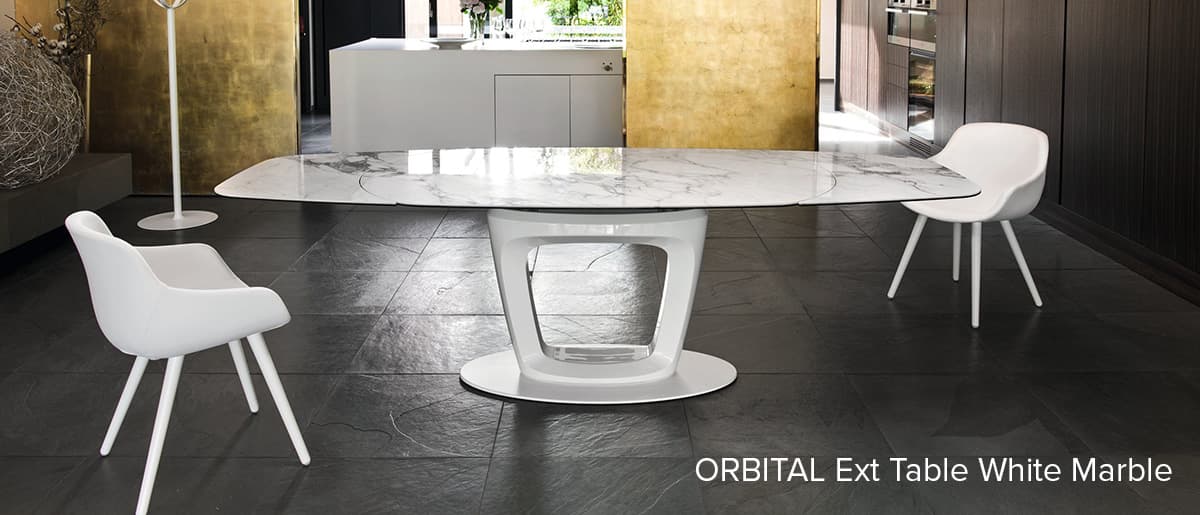 Calligaris Orbital Extendable Table White Marble