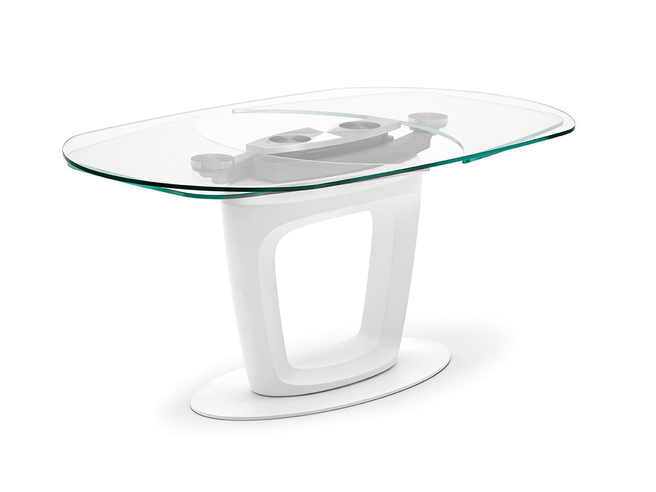 calligaris orbital ext table glass top