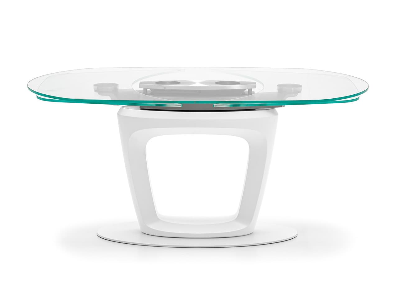 calligaris orbital ext table glass top