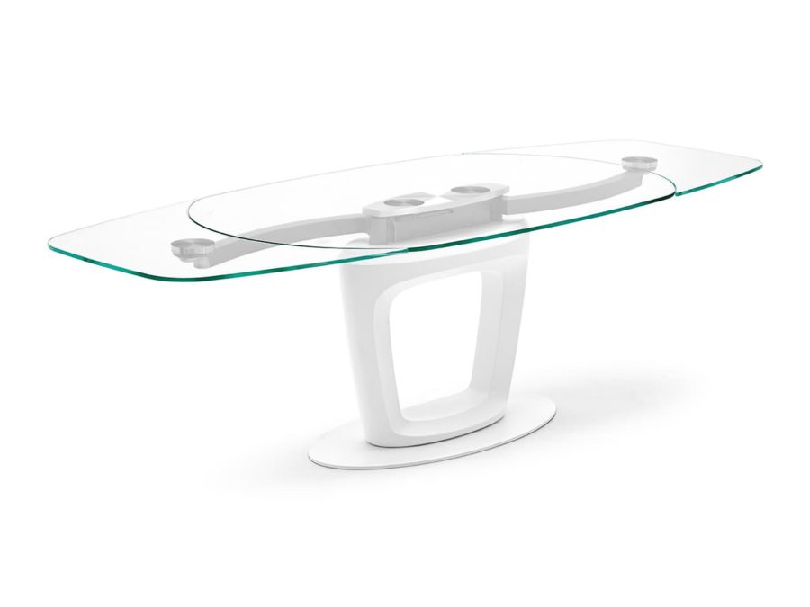 calligaris orbital ext table glass top