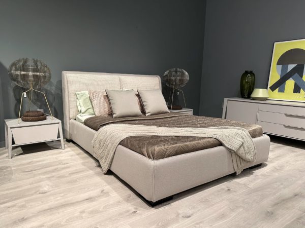 Calligaris Dolly Bed Grey Trim with Pink Headboard