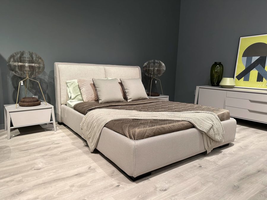 Calligaris Dolly Bed Grey Trim with Pink Headboard