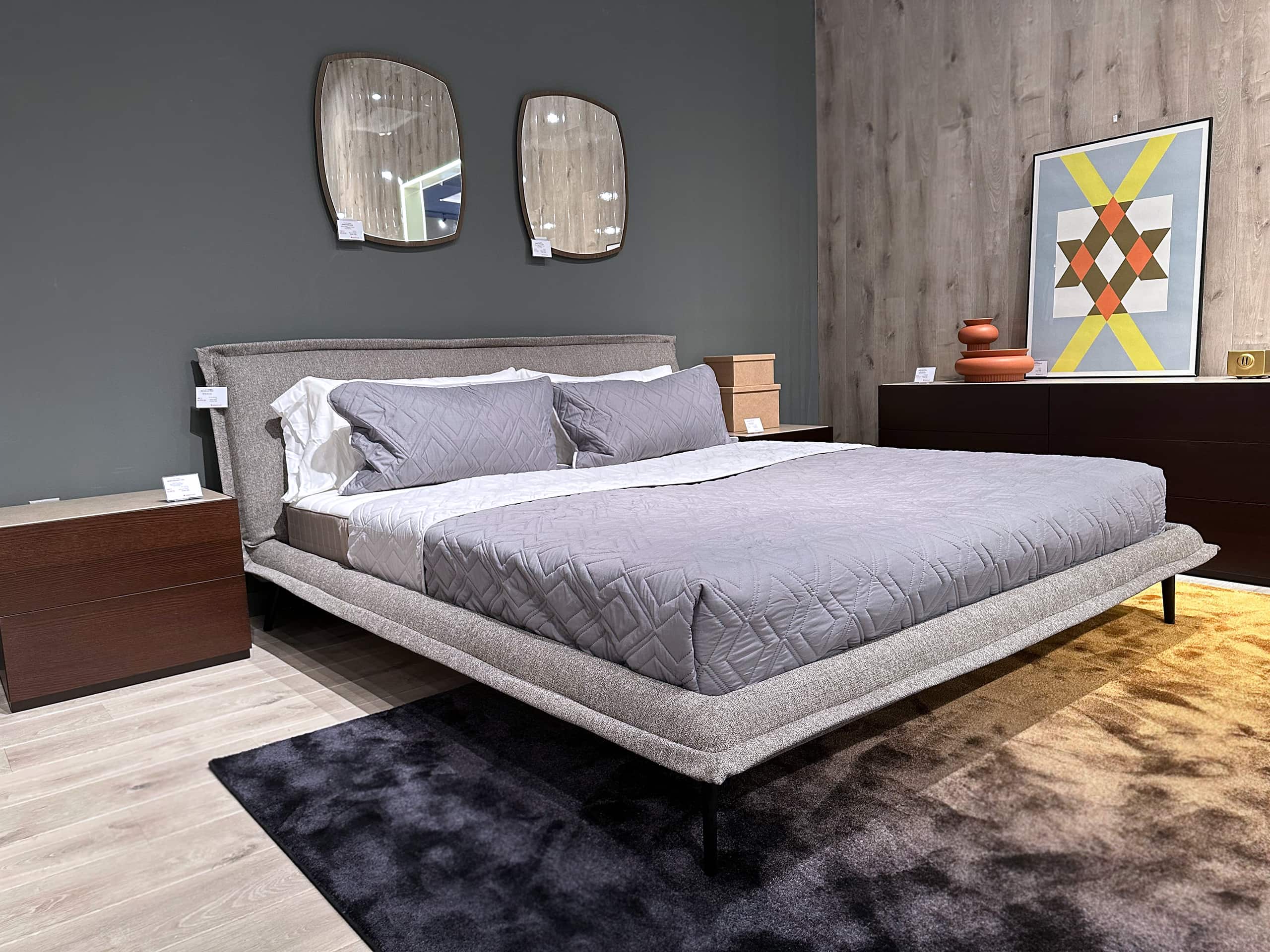 Calligaris Fluff King Bed Grey