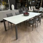 Bontempi - Mirage Dining Table White Velvet Glass