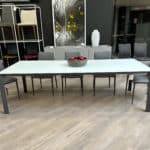 Bontempi - Mirage Dining Table White Velvet Glass 4