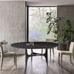 Bontempi - Universe Round Table Charcoal with Glass Ring