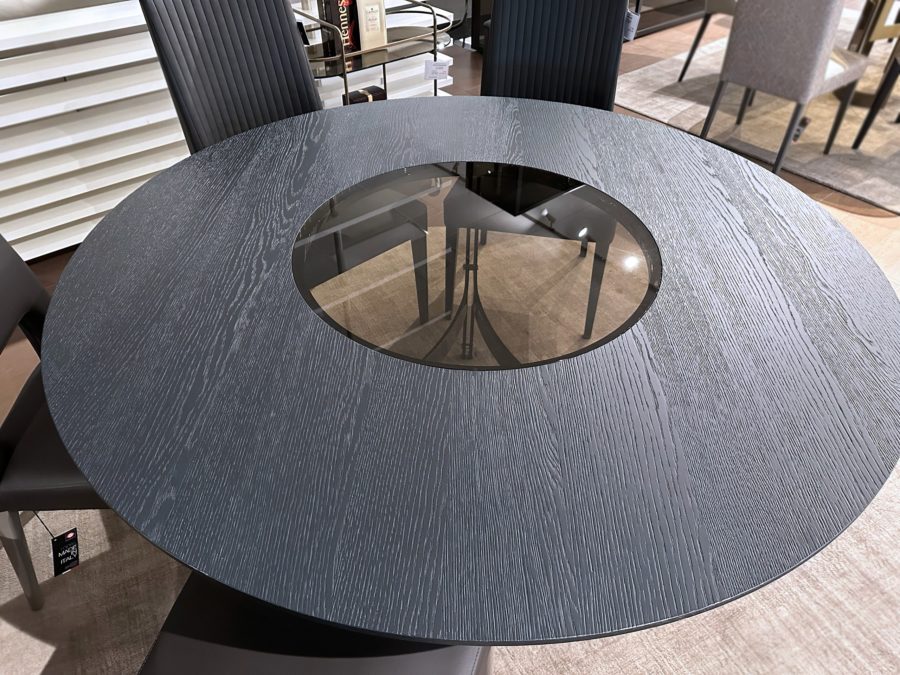 Bontempi - Universe Round Table Charcoal with Glass Ring 5