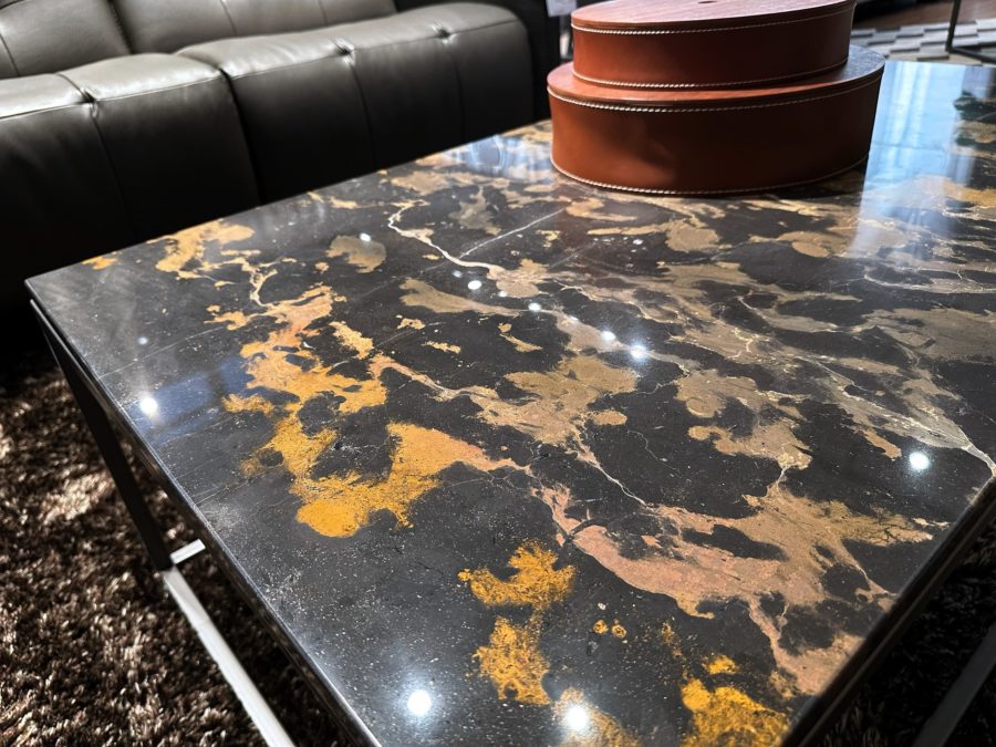 Estro Milano - Amy Coffee Table Black Marble and Yellow Pattern 4