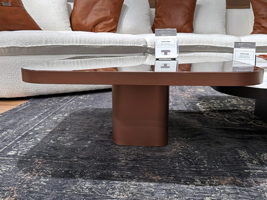 Estro Milano Spazio Coffee Table Smoked Glass Copper Base 2