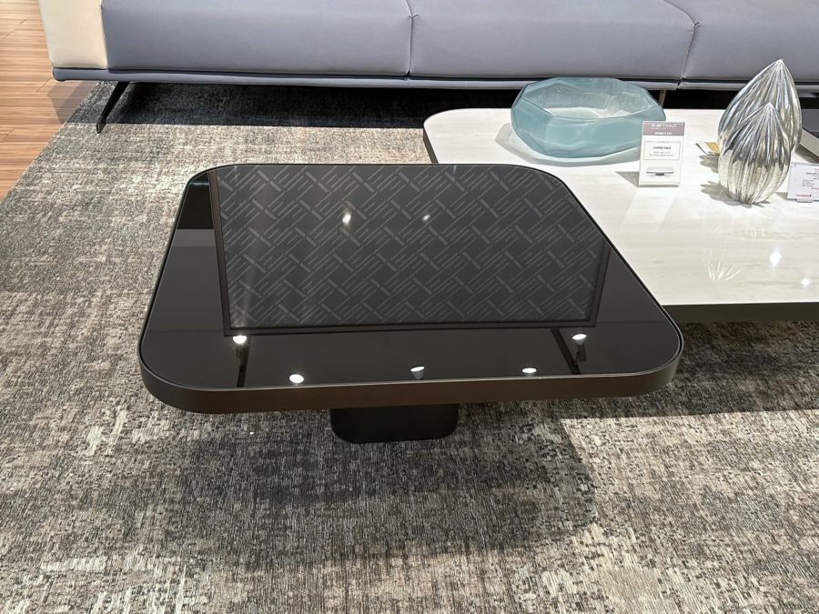 Estro Milano Spazio Coffee Table Smoked Glass Titanium Base 2