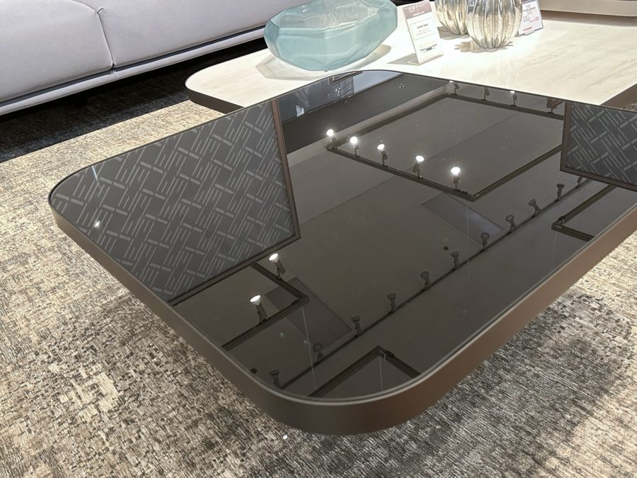 Estro Milano Spazio Coffee Table Smoked Glass Titanium Base 3