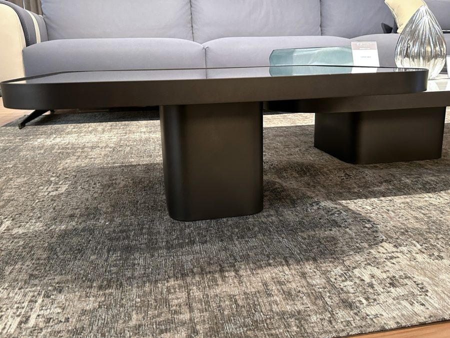 Estro Milano Spazio Coffee Table Smoked Glass Titanium Base 4