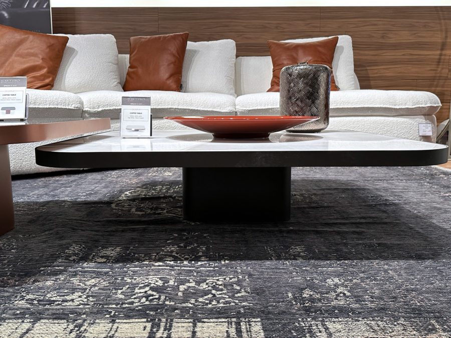 Estro Milano Spazio Coffee Table White Marble Titanium Base 4