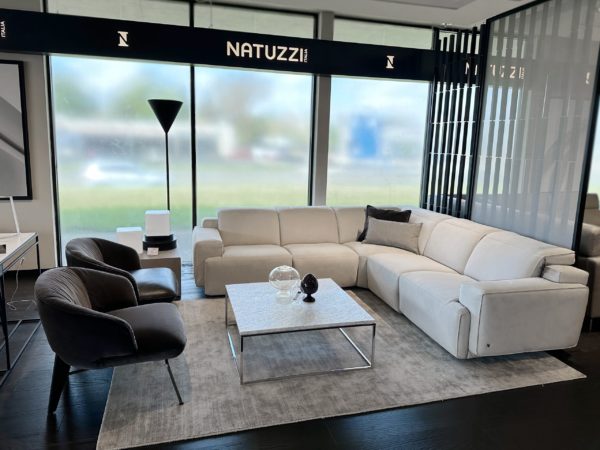 Natuzzi Italia Iago 5pc Sectional Warm Light Grey