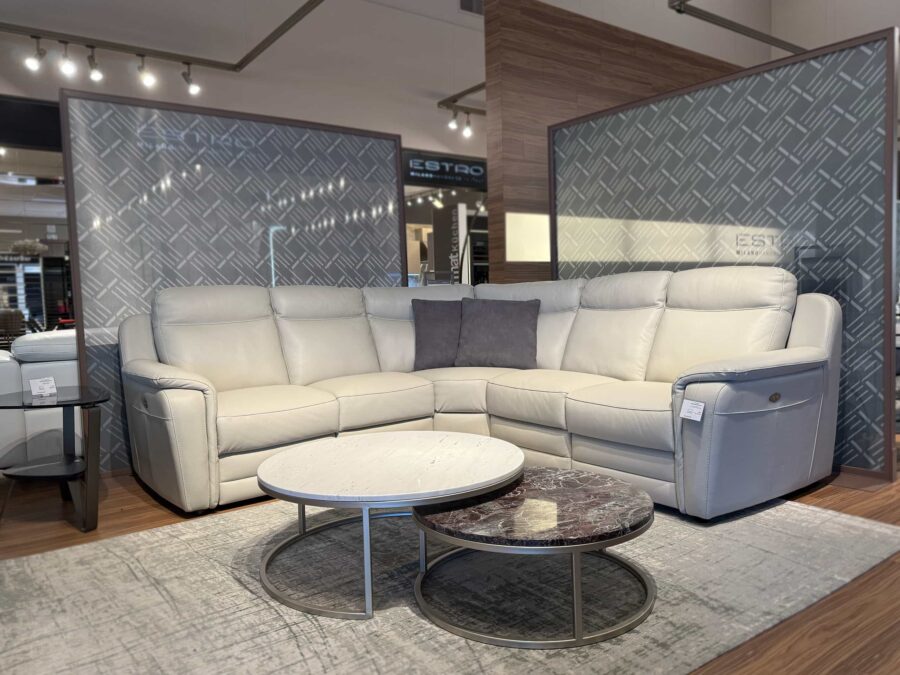 Estro Milano Bristol 5pc Sectional Pearl Grey