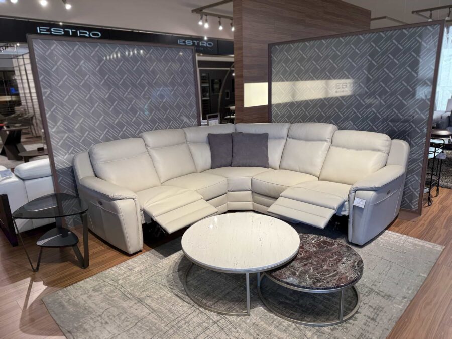 Estro Milano Bristol 5pc Sectional Pearl Grey