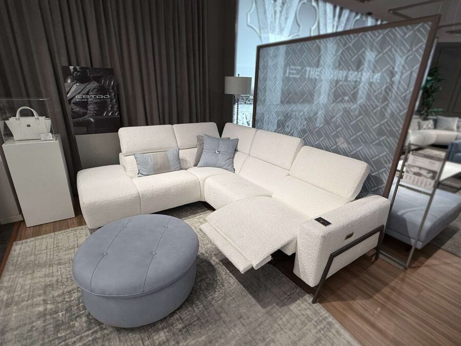 Estro Milano Claire Sectional White