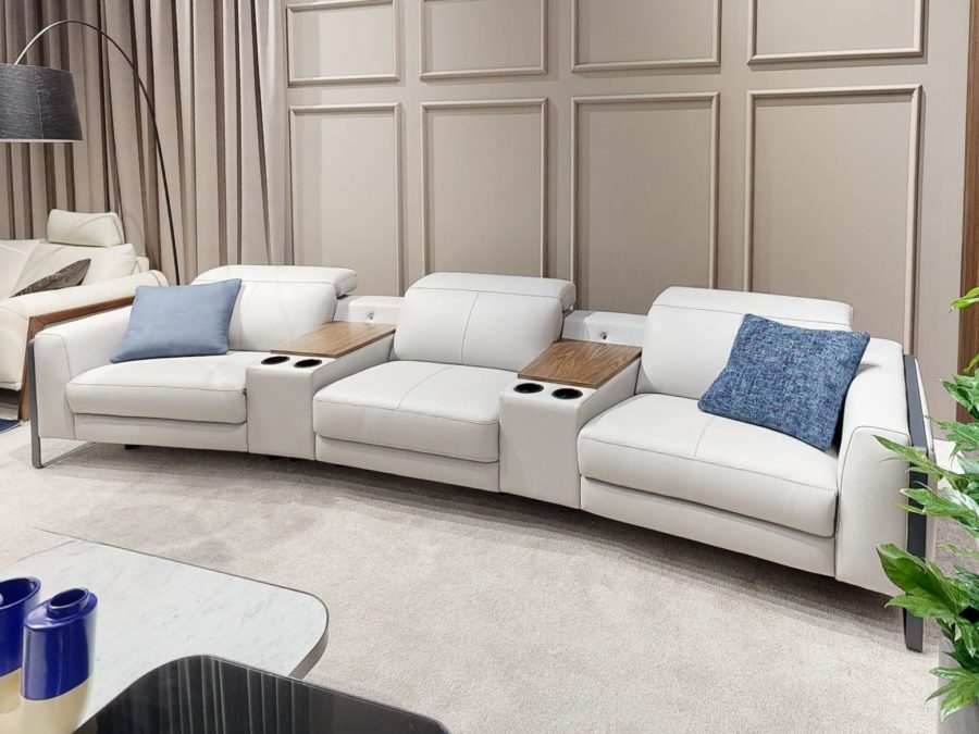 Estro Milano Montecarlo Entertainment Sofa Pearl Grey 2