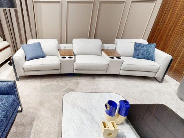 Estro Milano Montecarlo Entertainment Sofa Pearl Grey