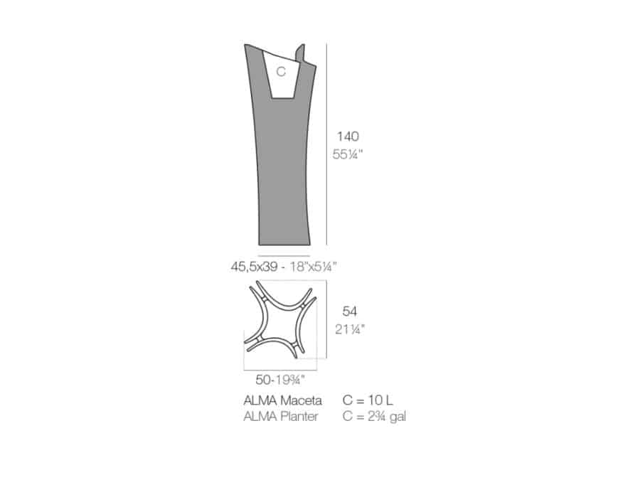 Vondom - ALMA Planters schematics