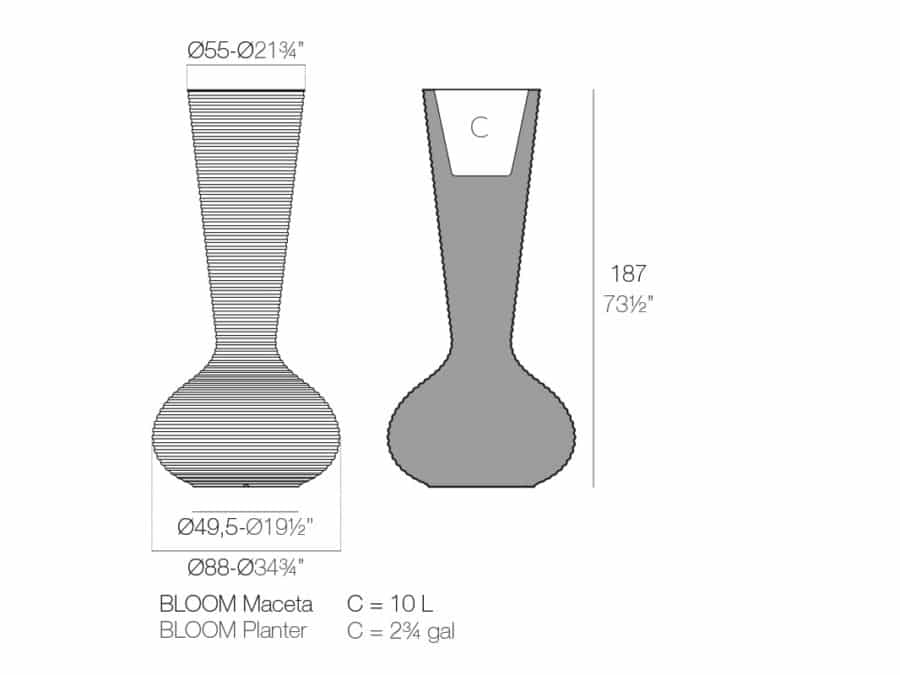 Vondom - BLOOM planter schematics