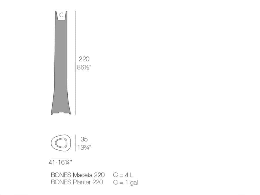 Vondom - Bones Planter L schematics