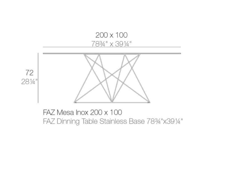 Vondom - FAZ Outdoor Dining Table schematics