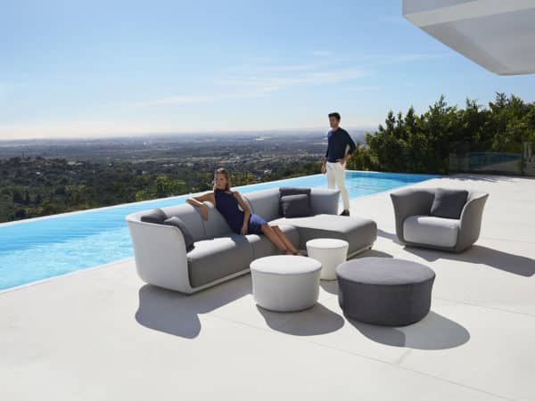 Vondom Suave Chaise Sofa with Lounge Chair and 3 puffs