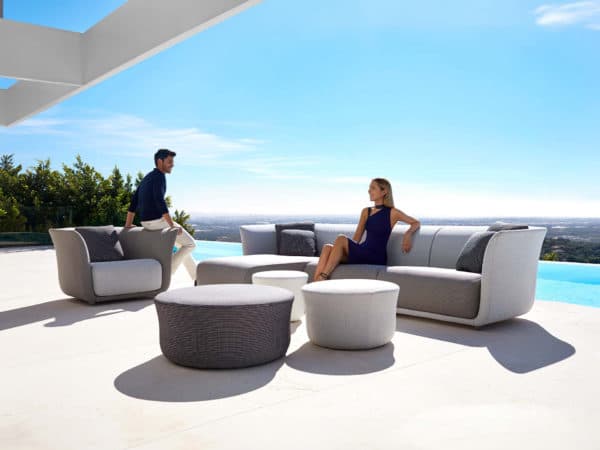 Vondom Suave Chaise Sofa with Lounge Chair and 3 puffs