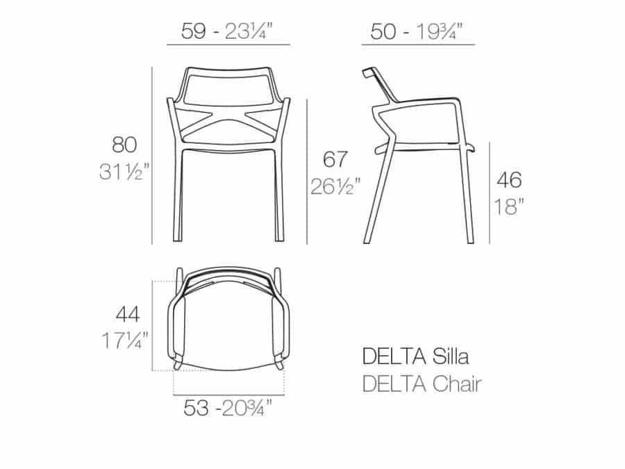 Vondom - Delta Chair - dimensions