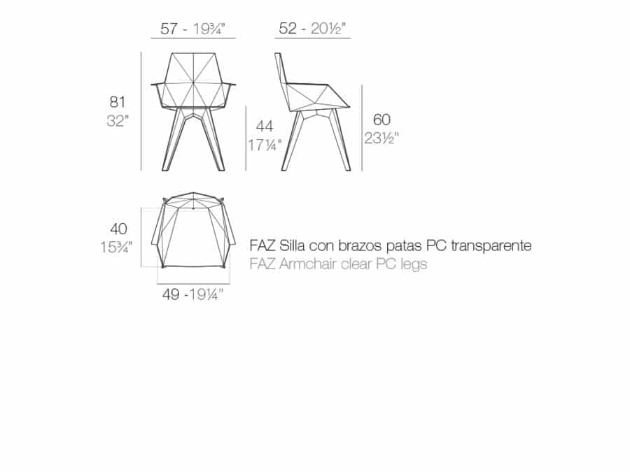 Vondom - Faz Armchair - dimensions